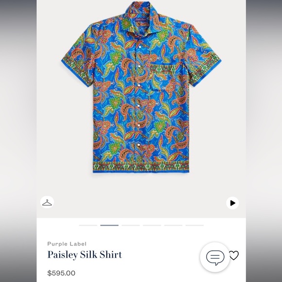 NEW WITH TAGS - Ralph Lauren - Paisley Silk Shirt - XL - Picture 1 of 11